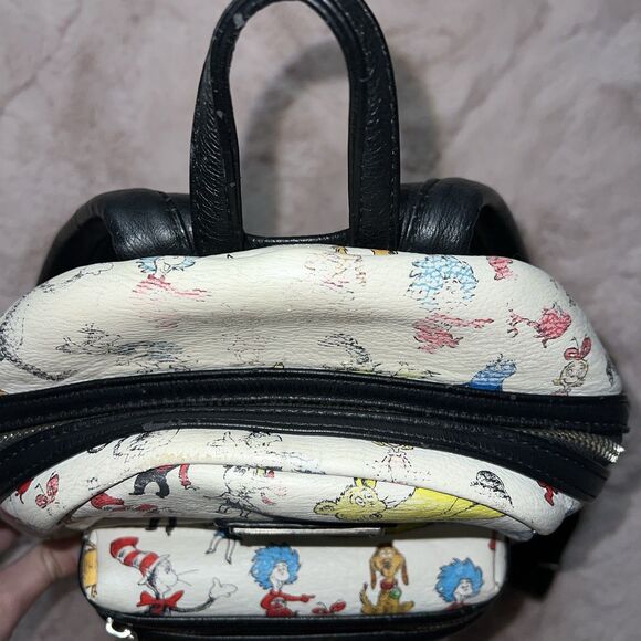 Dr. Seuss all over print loungefly mini backpack grinch cat in the hat main image 2